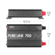 Wagan Pure Line 700W Pure Sine Inverter, ETL, Black, One Size, EL3802