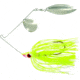 Wahoo Fishing Products Promo Spinnerbait, Colorado/Willow Blade, 4/0 Hook, Chartreuse, 1/4oz, Bulk, WAH-PCW146-10