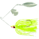 Wahoo Fishing Products Promo Spinnerbait, Colorado/Willow Blade, 4/0 Hook, Chartreuse Shad, 1/4oz, Bulk, WAH-PCW146-CS