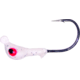 Wahoo Fishing Products Wahoo JerkJig Jighead 1/16 oz, 2/0 Black Nickel Hook White Silver Flake, 4/Card, WAH-JJ16-1S
