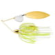 War Eagle Tandem Willow/Colorado Gold Frame Spinnerbait Mustad Fishing Hook, 3/8oz, 1 Piece, Hot White Chartreuse, WE38GT16
