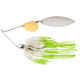 War Eagle Tandem Willow/Colorado Nickel Frame Spinnerbait Mustad Fishing Hook, 3/8oz, 1 Piece, Hot White Shad, WE38NT25