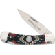 Whiskey Bent Knives Lock Blade Folding Knife, Single Clip Point, 440 Steel Blade, 3.75in Closed Length, Acrylic Handle, Black Diamond Bead, WB13-04