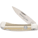 Whiskey Bent Knives Lock Blade Folding Knife, Single Clip Point, 440 Steel Blade, 3.75in Closed Length, Acrylic Handle, Burlap, WB13-36