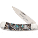 Whiskey Bent Knives Lock Blade Folding Knife, Single Clip Point, 440 Steel Blade, 3.75in Closed Length, Acrylic Handle, Floral Turquoise, WB13-05