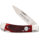 Whiskey Bent Knives Lock Blade Folding Knife, Single Clip Point, 440 Steel Blade, 3.75in Closed Length, Natural Bone Handle, Black Cherry, WB13-39