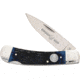 Whiskey Bent Knives Lock Blade Folding Knife, Single Clip Point, 440 Steel Blade, 3.75in Closed Length, Natural Bone Handle, Blueberry, WB13-32
