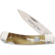 Whiskey Bent Knives Lock Blade Folding Knife, Single Clip Point, 440 Steel Blade, 3.75in Closed Length, Natural Bone Handle, Burnt Bone, WB23-01