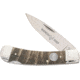 Whiskey Bent Knives Lock Blade Folding Knife, Single Clip Point, 440 Steel Blade, 3.75in Closed Length, Natural Bone Handle, Ram Horn, WB33-03