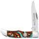 Whiskey Bent Knives Mini Hunter Folding Knife, Single Clip, 440 Steel Blade, 2.75in Closed Length, Acrylic Handle, Copper Canyon, WB14-40