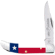 Whiskey Bent Knives Mini Hunter Folding Knife, Single Clip, 440 Steel Blade, 2.75in Closed Length, Acrylic Handle, God Bless Texas, WB14-02