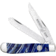 Whiskey Bent Knives Trapper Folding Knife, Slip Joint, 440 Steel Blade, 4.125in Closed Length, Acrylic Handle, Blue Mammoth, WB11-07