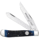 Whiskey Bent Knives Trapper Folding Knife, Slip Joint, 440 Steel Blade, 4.125in Closed Length, Natural Bone Handle, Blueberry, WB11-32