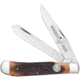 Whiskey Bent Knives Trapper Folding Knife, Slip Joint, 440 Steel Blade, 4.125in Closed Length, Natural Bone Handle, Sawmill, WB11-24
