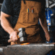 White Duck Work Apron, Brown, WWD-002