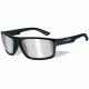 Wiley X Peak Sunglasses,Gloss Black Frame,Gray Silver Flash Lens WXACPEA01