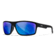 Wiley X WX Peak Sunglasses, Matte Black Frame, Peak XL Captivate Pol Blue Mirror Lens, ACPEA19XL