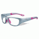 Wiley X Youth Force Victory Sunglasses,Silver/Magenta,Clear Lens YFVIC01