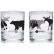 Wingo Outdoors Lowball Glasses, 2-Pack, 10oz, Moose and Bear, W-DRW-146-2LB