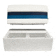 Wise Deluxe Pontoon 36in Pontoon Bench Seat, White/Navy/Blue, Large, 8WD100-1008