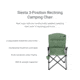Woods Siesta Folding Reclining Padded Camping Chair, Spray, CTI0765868S