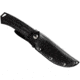 WOOX Rock 62 Fixed Blade Knife, 4.25 in, Drop Point, Mil-Spec Black, Sleipner Steel Blade, Engraved American Walnut Handle, Phantom Black, BU.KNF001.10