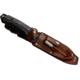 WOOX Rock 62 Fixed Blade Knife, 4.25 in, Drop Point, Mil-Spec Black, Sleipner Steel Blade, Engraved American Walnut Handle, Phantom Black, BU.KNF001.10