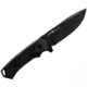 WOOX Rock 62 Fixed Blade Knife, 4.25 in, Drop Point, Mil-Spec Black, Sleipner Steel Blade, Plain American Walnut Handle, Phantom Black, BU.KNF001.09
