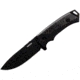 WOOX Rock 62 Fixed Blade Knife, 4.25 in, Drop Point, Mil-Spec Black, Sleipner Steel Blade, Plain American Walnut Handle, Phantom Black, BU.KNF001.09