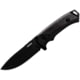 WOOX Rock 62 Fixed Blade Knife, 4.25 in, Drop Point, Mil-Spec Black, Sleipner Steel Blade, Plain American Walnut Handle, Phantom Black, BU.KNF001.09