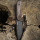 WOOX Rock 62 Fixed Blade Knife, 4.25 in, Drop Point, Mil-Spec Grey, Sleipner Steel Blade, Engraved American Walnut Handle, BU.KNF001.02