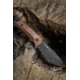 WOOX Rock 62 Fixed Blade Knife, 4.25 in, Drop Point, Mil-Spec Black, Sleipner Steel Blade, Plain American Walnut Handle, BU.KNF001.01