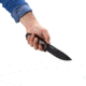 WOOX Rock 62 Fixed Blade Knife, 4.25 in, Drop Point, Mil-Spec Black, Sleipner Steel Blade, Plain American Walnut Handle, BU.KNF001.01