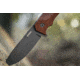 WOOX Rock 62 Fixed Blade Knife, 4.25 in, Drop Point, Mil-Spec Black, Sleipner Steel Blade, Plain American Walnut Handle, BU.KNF001.01