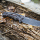 WOOX Rock 62 X-GRIP Fixed Blade Knife, 4.25in, Mil-Spec Black, Drop Point, Brown, BU.KNF001.18
