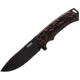 WOOX Rock 62 X-GRIP Fixed Blade Knife, 4.25in, Mil-Spec Black, Drop Point, Brown, BU.KNF001.18