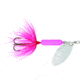Wordens Rooster Tail In-Line Spinner, 2 1/2in, 1/6 oz Treble Hook, Hammered Silver Pink Fluorescent, 210-HSPKFL