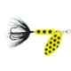 Wordens Rooster Tail In-Line Spinner, 2 1/4in, 1/8 oz Treble Hook, Yellow Spot, 208-YLS