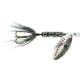 Wordens Rooster Tail In-Line Spinner, 2 3/4in, 1/4 oz Treble Hook, Metallic Silver Black, 212-MSBL