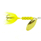 Wordens Rooster Tail In-Line Spinner, 2 3/4in, 1/4 oz Treble Hook, Yellow Dalmation, 212-YLDA