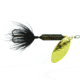 Wordens Rooster Tail In-Line Spinner, 2in, 1/16 oz Treble Hook, Glitter Black, 206-GBL