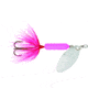 Wordens Rooster Tail In-Line Spinner, 2in, 1/16 oz Treble Hook, Hammered Silver Pink Fluorescent, 206-HSPKFL