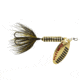 Wordens Rooster Tail In-Line Spinner, 2in, 1/16 oz Treble Hook, Metallic Gold Black, 206-MGBL