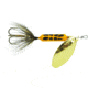 Wordens Rooster Tail In-Line Spinner, 2in, 1/16 oz Treble Hook, Yellow Coachdog, 206-YLCD