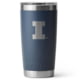 Yeti Rambler 20 oz Water Bottle w/Magslider Lid, Navy/NCAA Illinois, 28100007007