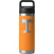 Yeti Rambler 18 oz Water Bottle with Chug Cap - NCAA Tennessee, King Crab Orange, 28100006772