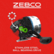 Zebco 808 Saltfisher Spincast Reel, SZ 80 Reel, Changeable Righ/Left Retrieve, Pre-Spooled w/ 20lb Zebco Fishing Line, Stainless Steel Ball Bearing Drive, Silver, 808JSF.BX3