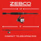 Zebco 33 Micro Spinning Reel and Telescopic Rod Combo, Extendable 19in to 5ft Telescopic Pole w/ ComfortGrip Rod Handle, QuickSet Anti-Reverse Reel, Silver/Black, 33MS505ULTELA.FB4