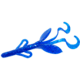 Zoom Baby Brush Hog Creature Bait, 12 Pack, 4in, Sapphire Blue, 042110X