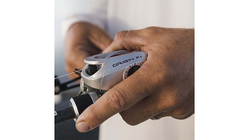 Rapala Origin F1 Baitcast Reel 6.6:1 Gear Ratio, Left Hand Retrieve, 100 Size, Fresh, Gray, 200, OF1-6.6-LH